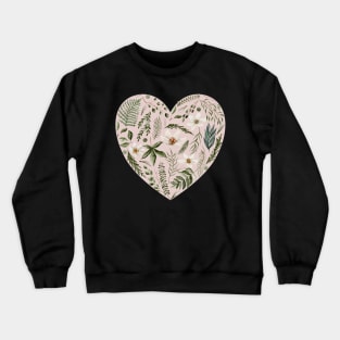 Floral Leaves Heart Pink Blush Crewneck Sweatshirt